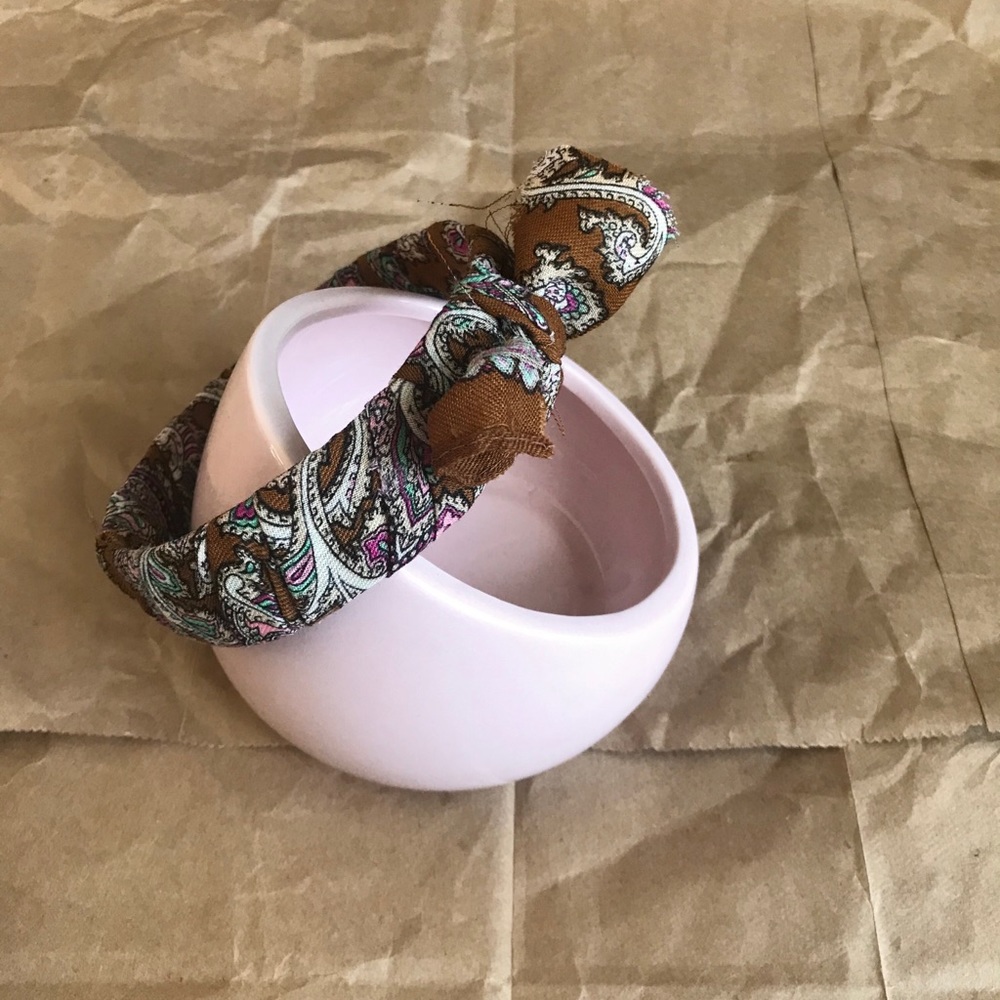 Handmade vintage scarf bow headband
